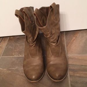 Western heeled ankle boots